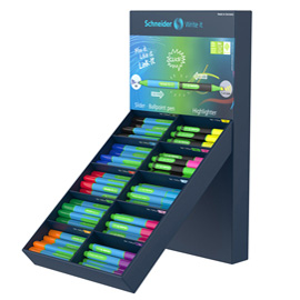 Marcatore link it sfera + evidenziatore link it - schneider - expo 100 pezzi