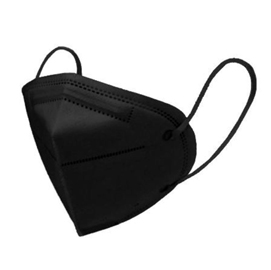 Mascherina pieghevole ffp2/kn95 - s/valvola - nero - imbustata singolarmente