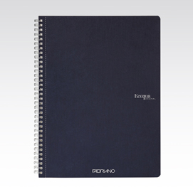 Maxiquaderno ecoqua original - spiralato - a4 - 90 gr - 1 rigo - 70 fogli - blu scuro - fabriano
