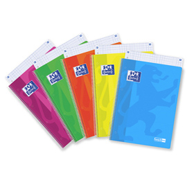 Maxiquaderno neon on - spiralato - a4 - 1 rigo - 90 gr - 120 fogli - colori assortiti - oxford