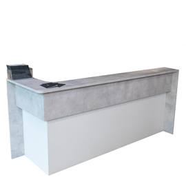 Modulo reception lineare welcome in - c/est. Arrot. - 163 x 83 x 109 cm - bianco/cemento - linekit