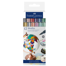 Marcatori - colori assoriti metallics - faber-castell - conf. 12 pezzi