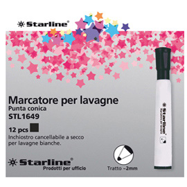 Marcatore per lavagne cancellabili starline - punta tonda 2,0mm - nero - starline