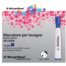 Marcatore per lavagne cancellabili starline - punta tonda 2,0mm - blu - starline