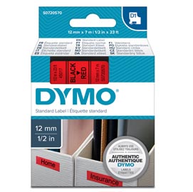 Nastro d1 450170 - 12 mm x 7 mt - nero/rosso - dymo