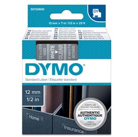 Nastro d1 450200 - 12 mm x 7 mt - bianco/trasparente - dymo