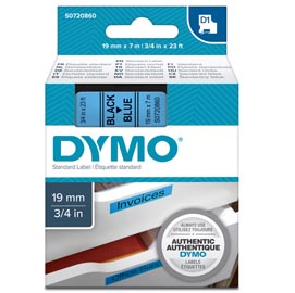 Nastro d1 458060 - 19 mm x7 mt - nero/blu - dymo
