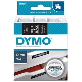 Nastro d1 458110 - 19 mm x 7 mt - bianco/nero - dymo