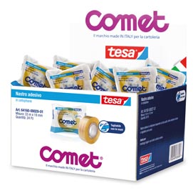 Nastro adesivo - 33 mt x 19 mm - cellophane - trasparente - comet