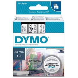 Nastro d1 537100 - 24 mm x 7 mt - nero/trasparente - dymo