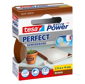 Nastro adesivo telato xp perfect - 19 mm x 2,7 m - marrone - tesa®