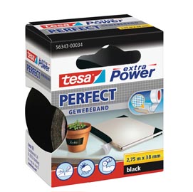 Nastro adesivo telato xp perfect - 38 mm x 2,7 m - nero -tesa®