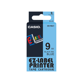 Nastro - 9 mm x 8 mt - nero/blu - casio
