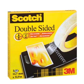 Nastro biadesivo scotch® - permanente - senza liner - 33 m x 12 mm - trasparente - scotch®