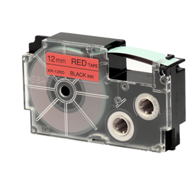 Nastro - 12 mm x 8 mt - nero/rosso - casio