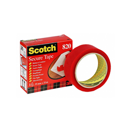 Nastro antieffrazione scotch® secure tape - rosso - larghezza 35 mm - lunghezza 33 m