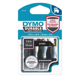 Nastro d1 durable 1978365 - 12 mm x 3 mt - nero/bianco - dymo