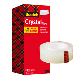 Nastro adesivo scotch  crystal 600 - 19 mm x 33 m - value pack 7+1 rotoli