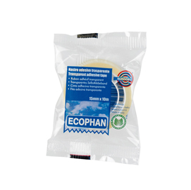 Nastro adesivo ecophan - 15 mm x 10 mt - in caramella - trasparente - eurocel