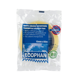 Nastro adesivo ecophan - 19 mm x 66 mt - in caramella - trasparente - eurocel