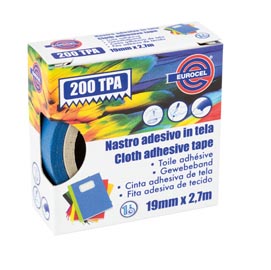 Nastro adesivo telato tpa 200 - 19mm x 2,7 mt - blu - eurocel