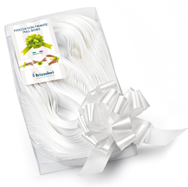 Nastri strip 6800 - in polipropilene - bianco 01 - per fiocco autocomponibile - 31mm - diametro 13cm - brizzolari