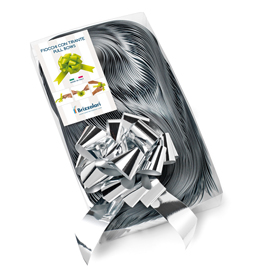 Nastro strip 6870 - metal - argento 04 - per fiocco autocomponibile - 31mm - diametro 13cm - brizzolari