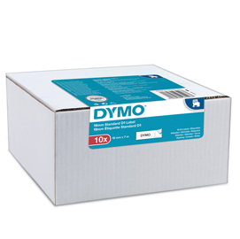 Nastri dymo d1 - 19 mm x 7 mt - nero/bianco - dymo - value pack 10 pezzi