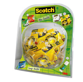 Nastri biadesivi scotch® - 12 mm x 6,3 mt - scotch® - expo da banco con 28+4 pezzi