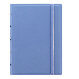 Notebook pocket - con elastico - copertina similpelle - 144 x 105 mm - 56 pagine - a righe - blu pastello - filofax