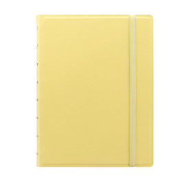 Notebook - con elastico - copertina similpelle - a5 - 56 pagine - a righe - giallo limone - filofax