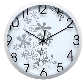 Orologio da parete flowers - diametro 30,5 cm - bianco - methodo