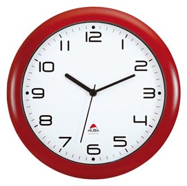 Orologio da parete hornew - diametro 30 cm - rosso - alba
