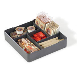 Organizer da tavolo coffee point - 4,8x21x21 cm - abs - grigio carbone - durable