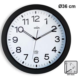 Orologio da parete automatic dst orion - diametro 36 cm - bianco/nero - con radiocontrollo - cep