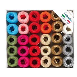 Ovine in rafia sintetica - 5mmx20mt - colori natalizi assortiti - brizzolari - cf. 30