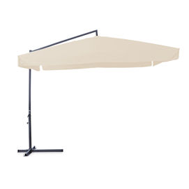 Ombrellone quadro con braccio laterale - 3 x3 mt - ecru - garden friend