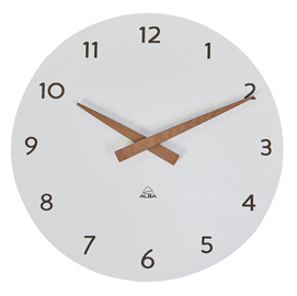 Orologio da parete hormilena - Ø 30 cm - bianco / legno - alba