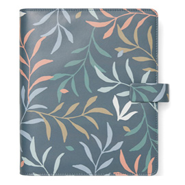 Organiser - c/cinturino - fantasia botanical - a5 - 233 x 217 x 46 mm - blu - filofax