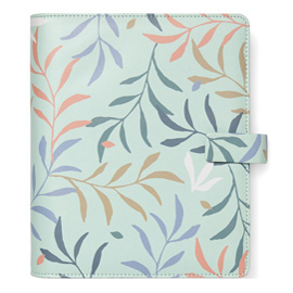 Organiser botanical - f.to a5 - 233 x 217 x 46 mm - con cinturino - menta - filofax
