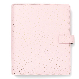 Organiser confetti - f.to a5 - 233 x 217 x 46 mm - con cinturino - rosa - filofax
