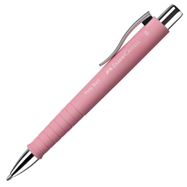 Penna a sfera a scatto poly ball urban - punta 0,7 mm - fusto rose - faber-castell