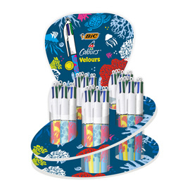 Penna 4 colours velours - colori assortiti - bic - expo 60 pezzi