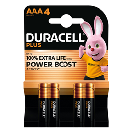 Pila mini stilo aaa plus powerboost - mn2400 - duracell - blister 4 pezzi
