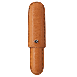 Portapenne sigaro - pelle saffiano - marrone - cross