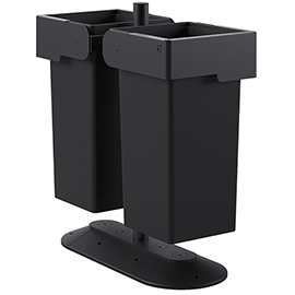 Portarifiuti modula - da terra - con contenitore - doppio - 41,5 x 91 x 97,5 cm - 73+73 l - antracite - stilcasa