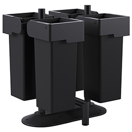 Portarifiuti modula - da terra - con contenitore - quadruplo - 78 x 85 x 97,5 cm - 53+53+53+53 l - antracite - stilcasa