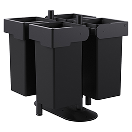 Portarifiuti modula - da terra - con contenitore - quadruplo - 91 x 91 x 97,5 cm - 73+73+73+73 l - antracite - stilcasa