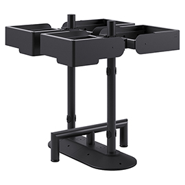 Portarifiuti modula - da terra - con reggisacco - quadruplo - 91 x 91 x 97,5 cm - 120+120+120+120 l - antracite - stilcasa