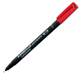 Pennarello lumocolor permanent 318 - punta 0,6mm - rosso  - staedtler